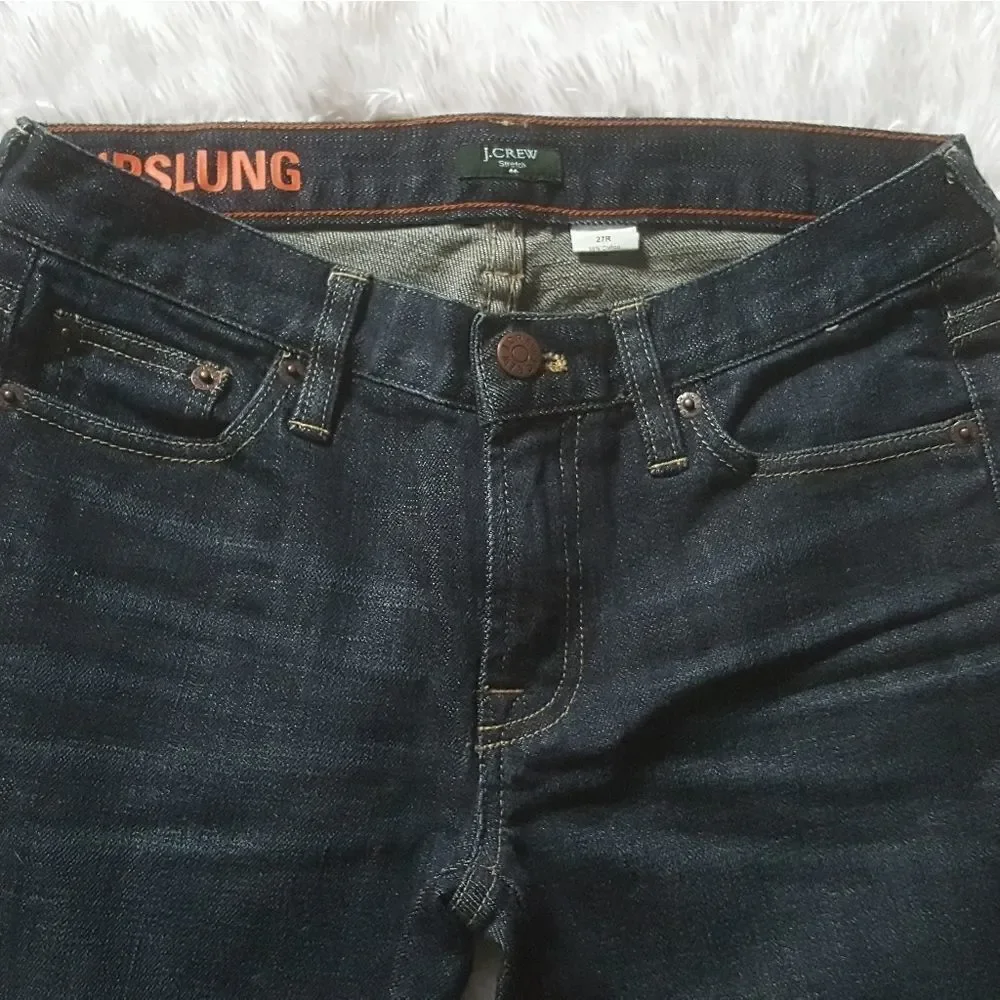J. Crew Stretch Hipslung Dark Wash Bootcut Jeans Womens Size 27R‎